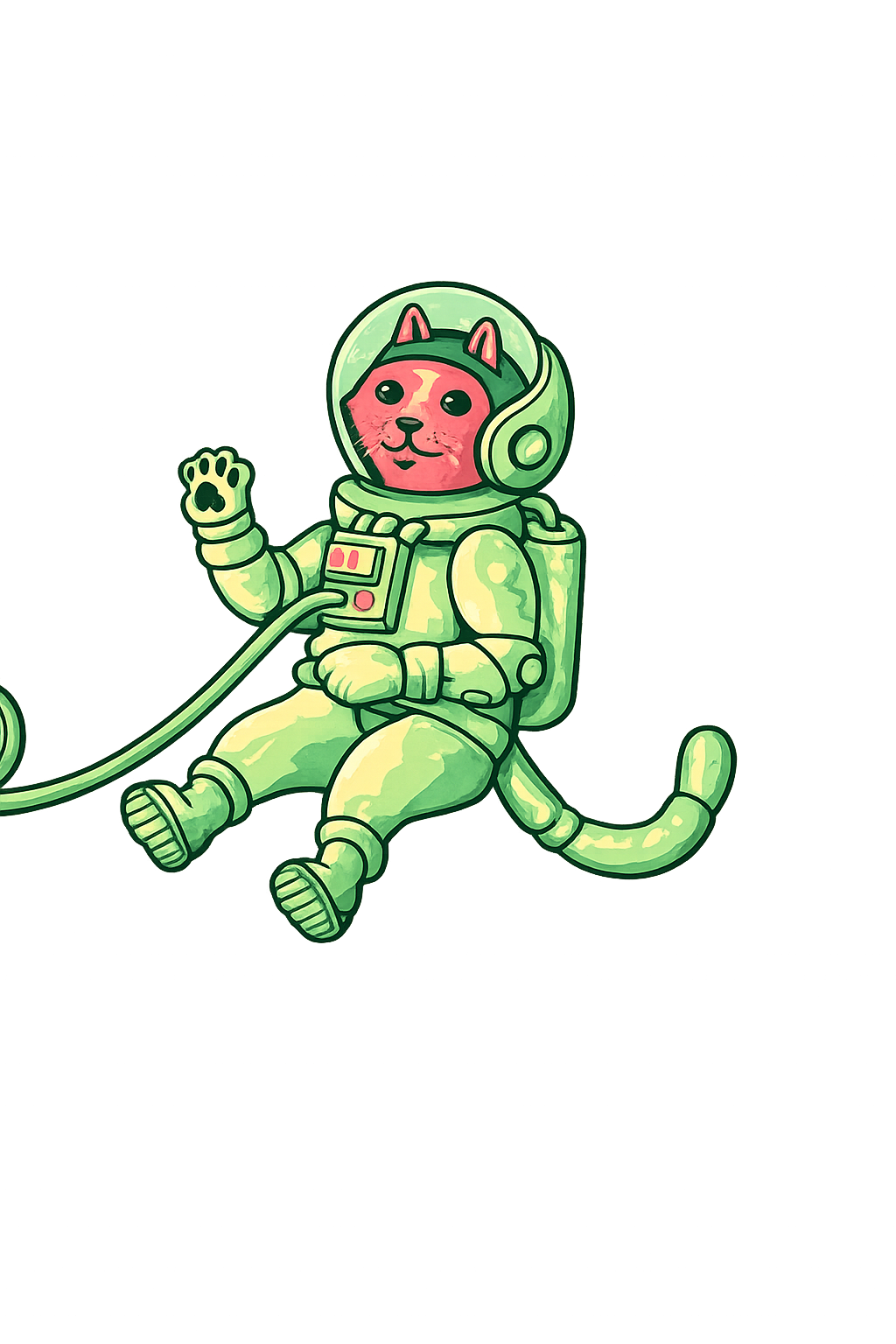 Meow 108 waving in space